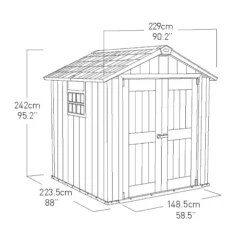 Keter Oakland Apex Grey Plastic 2 Door Shed With Floor -Plant Garden World keter oakland apex grey plastic 2 door shed with floor7290106928435 02t bq