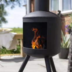 La Hacienda Barola Steel Chiminea -Plant Garden World la hacienda barola steel chiminea5055025585693 02i BQ