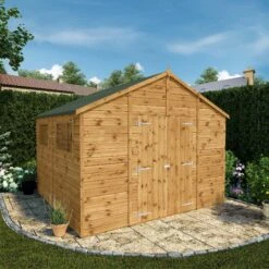 Mercia 10x10 Apex Shiplap Workshop With Double Door -Plant Garden World mercia 10x10 apex shiplap workshop with double door5029442006246 01i bq