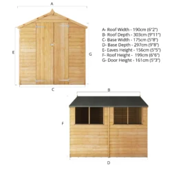 Mercia 10x6 Ft Apex Overlap Wooden 2 Door 4 Windows Shed With Floor -Plant Garden World mercia 10x6 ft apex overlap wooden 2 door 4 windows shed with floor5029442074412 01t