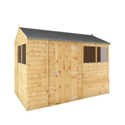 Mercia 10x6 Ft Reverse Apex Tongue & Groove Wooden 4 Windows Shed With Floor