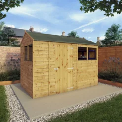 Mercia 10x6 Ft Reverse Apex Tongue & Groove Wooden 4 Windows Shed With Floor -Plant Garden World mercia 10x6 ft reverse apex tongue groove wooden 4 windows shed with floor5029442006567 01i bq