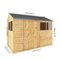 Mercia 10x6 Ft Reverse Apex Tongue & Groove Wooden 4 Windows Shed With Floor -Plant Garden World mercia 10x6 ft reverse apex tongue groove wooden 4 windows shed with floor5029442006567 01t bq