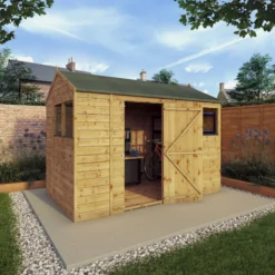 Mercia 10x6 Ft Reverse Apex Tongue & Groove Wooden 4 Windows Shed With Floor -Plant Garden World mercia 10x6 ft reverse apex tongue groove wooden 4 windows shed with floor5029442006567 02i bq