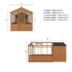 Mercia 12x6 Apex Greenhouse Combi Shed - Assembly Required -Plant Garden World mercia 12x6 apex greenhouse combi shed assembly required5029442091211 01i bq