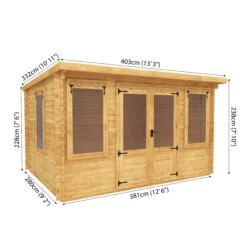 Mercia 13x10 Pent Tongue & Groove Cabin With Double Door 20 Mercia 13x10 Pent Tongue & Groove Cabin With Double Door -Plant Garden World mercia 13x10 pent tongue groove cabin with double door5029442002453 01t bq