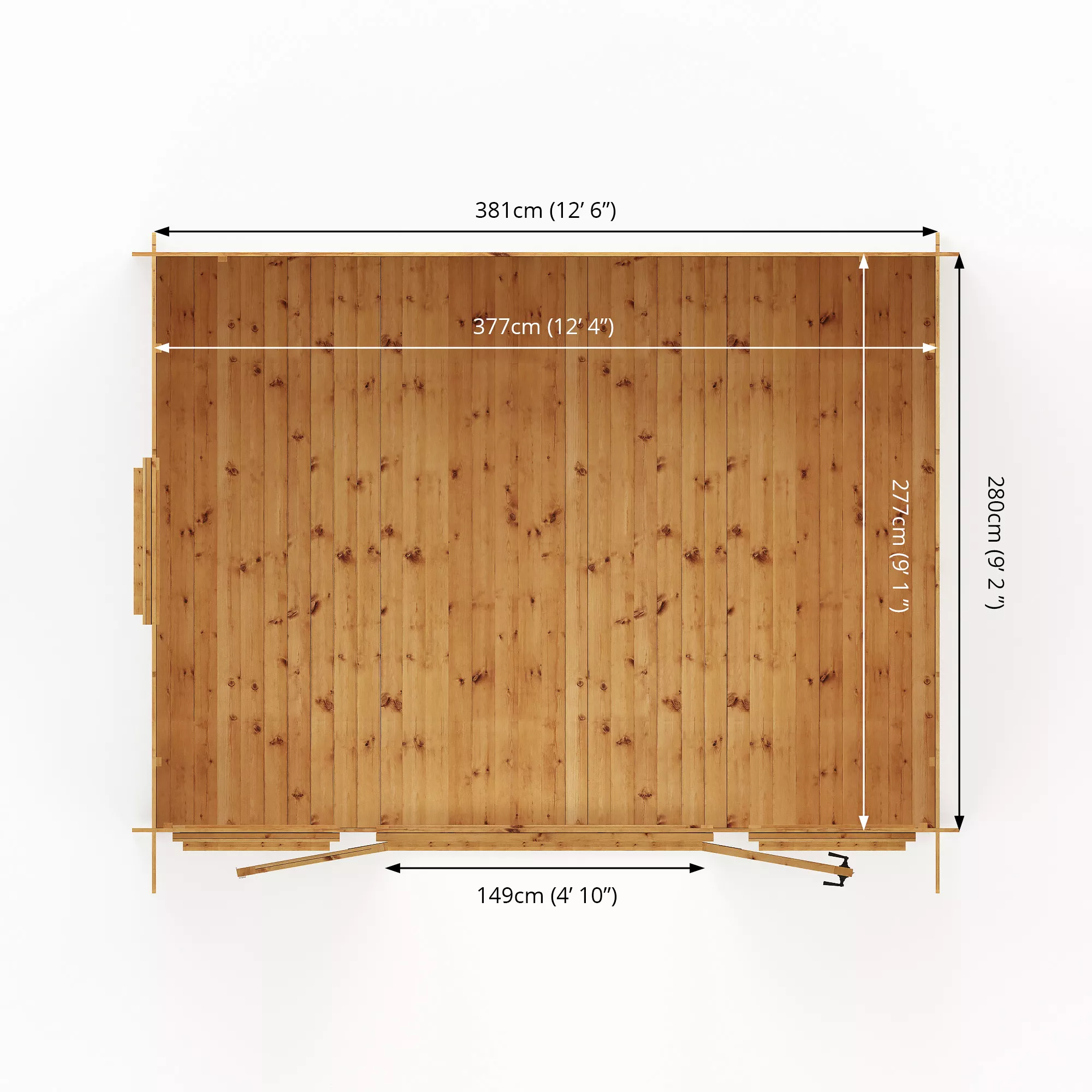 Mercia 13x10 Pent Tongue & Groove Cabin With Double Door 11 Mercia 13x10 Pent Tongue & Groove Cabin With Double Door - Image 11