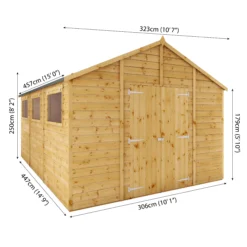 Mercia 15x10 Apex Shiplap Workshop With Double Door -Plant Garden World mercia 15x10 apex shiplap workshop with double door5029442006277 01t bq