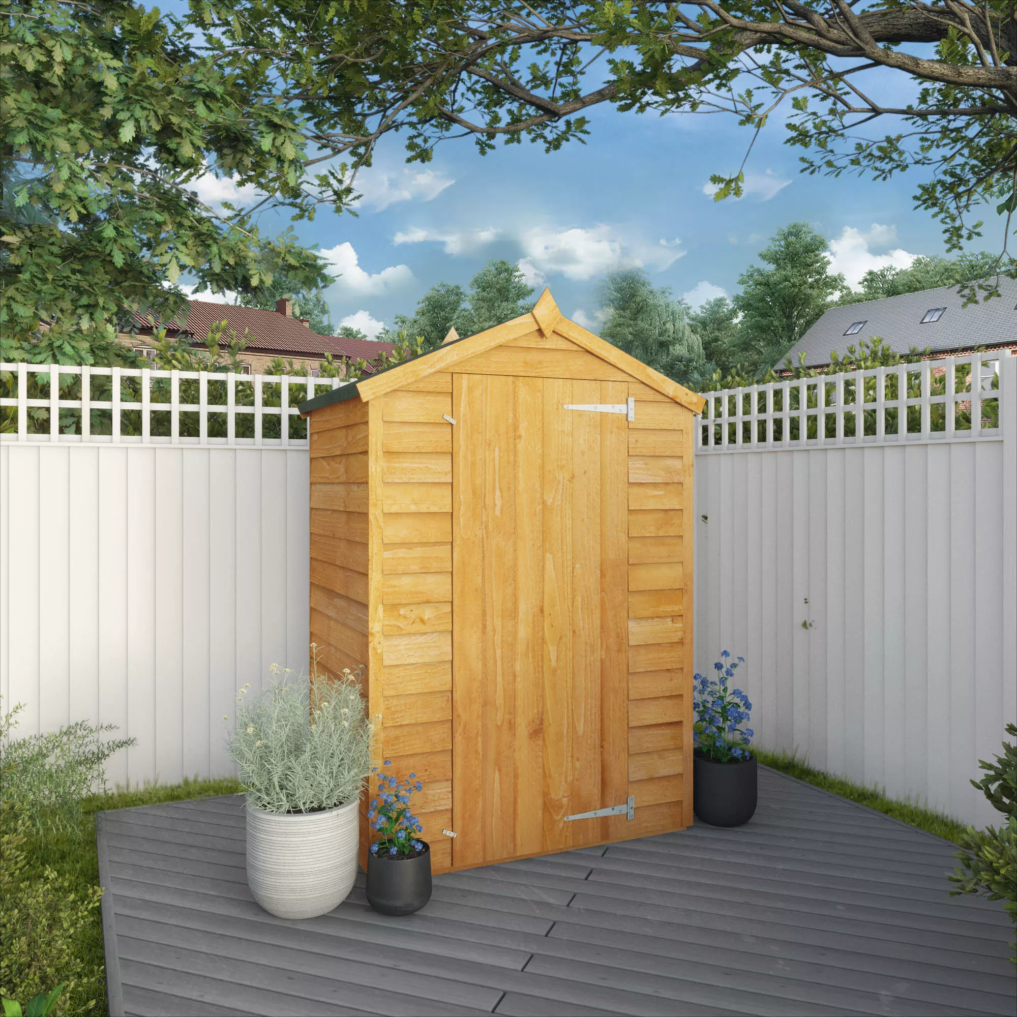 Mercia 4x3 Ft Apex Overlap Wooden Shed With Floor 9 Mercia 4x3 Ft Apex Overlap Wooden Shed With Floor - Image 9