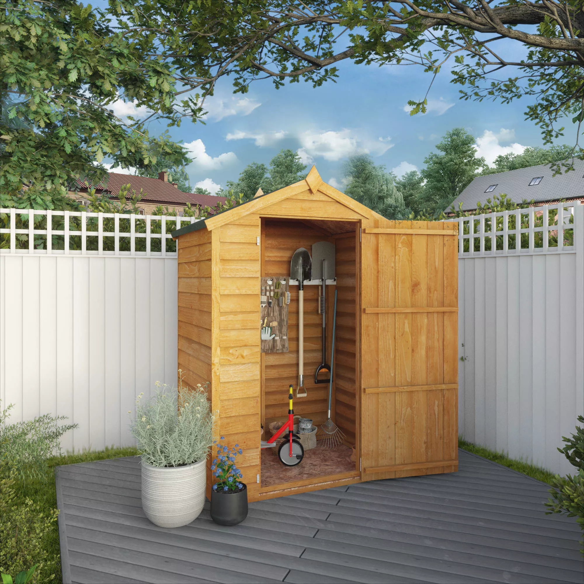 Mercia 4x3 Ft Apex Overlap Wooden Shed With Floor 1 Mercia 4x3 Ft Apex Overlap Wooden Shed With Floor