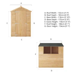 Mercia 6x4 Ft Apex Overlap Wooden 2 Windows Shed With Floor -Plant Garden World mercia 6x4 ft apex overlap wooden 2 windows shed with floor5029442075099 01t