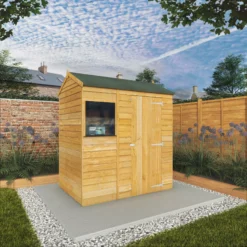 Mercia 6x4 Ft Reverse Apex Overlap Wooden Shed With Floor -Plant Garden World mercia 6x4 ft reverse apex overlap wooden shed with floor5029442076959 01i