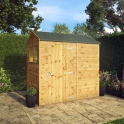 Mercia 7x5 Ft Reverse Apex Tongue & Groove Wooden 2 Windows Shed With Floor -Plant Garden World mercia 7x5 ft reverse apex tongue groove wooden 2 windows shed with floor5029442006468 01i bq