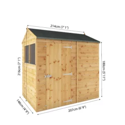 Mercia 7x5 Ft Reverse Apex Tongue & Groove Wooden 2 Windows Shed With Floor -Plant Garden World mercia 7x5 ft reverse apex tongue groove wooden 2 windows shed with floor5029442006468 01t bq