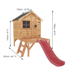 Mercia 8x10 Snug Apex Shiplap Tower Slide Playhouse -Plant Garden World mercia 8x10 snug apex shiplap tower slide playhouse5029442080819 01t bq