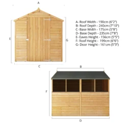 Mercia 8x6 Ft Apex Overlap Wooden 4 Windows Shed With Floor -Plant Garden World mercia 8x6 ft apex overlap wooden 4 windows shed with floor5029442085463 01t
