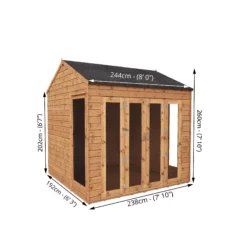 Mercia 8x8 Reverse Apex Tongue & Groove Summer House With Bi-fold Door -Plant Garden World mercia 8x8 reverse apex tongue groove summer house with bi fold door5029442089720 01t BQ