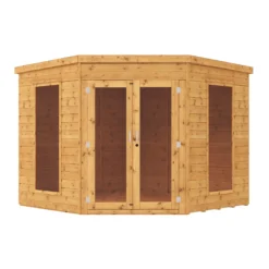 Mercia Corner 8x8 Ft Flat Shiplap Wooden Summer House With Double Door -Plant Garden World mercia corner 8x8 ft flat shiplap wooden summer house with double door5029442076553 02c