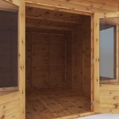 Mercia Helios 8x8 Ft Curved Shiplap Wooden Summer House With Double Door -Plant Garden World mercia helios 8x8 ft curved shiplap wooden summer house with double door5029442073859 06c