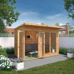 Mercia Maine 10x6 Ft Pent Shiplap Wooden Summer House With Double Door -Plant Garden World mercia maine 10x6 ft pent shiplap wooden summer house with double door5029442002552 02i