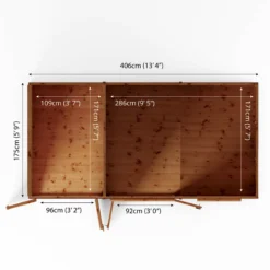 Mercia Maine 14x6 Ft Pent Shiplap Wooden Summer House With Double Door -Plant Garden World mercia maine 14x6 ft pent shiplap wooden summer house with double door5029442008721 02t