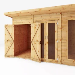 Mercia Maine 14x6 Ft Pent Shiplap Wooden Summer House With Double Door -Plant Garden World mercia maine 14x6 ft pent shiplap wooden summer house with double door5029442008721 04c