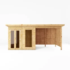 Mercia Maine 16x6 Ft Pent Shiplap Wooden Summer House With Double Door -Plant Garden World mercia maine 16x6 ft pent shiplap wooden summer house with double door5029442008714 02c