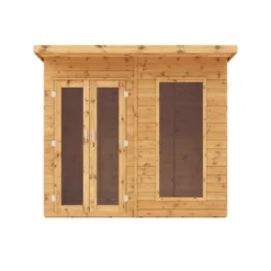Mercia Maine 8x6 Ft Pent Shiplap Wooden Summer House With Double Door -Plant Garden World mercia maine 8x6 ft pent shiplap wooden summer house with double door5029442002545 02c