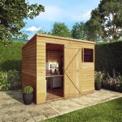 Mercia Pent Overlap Solid Wood Shed With Floor -Plant Garden World mercia pent overlap solid wood shed with floor5029442075150 02i