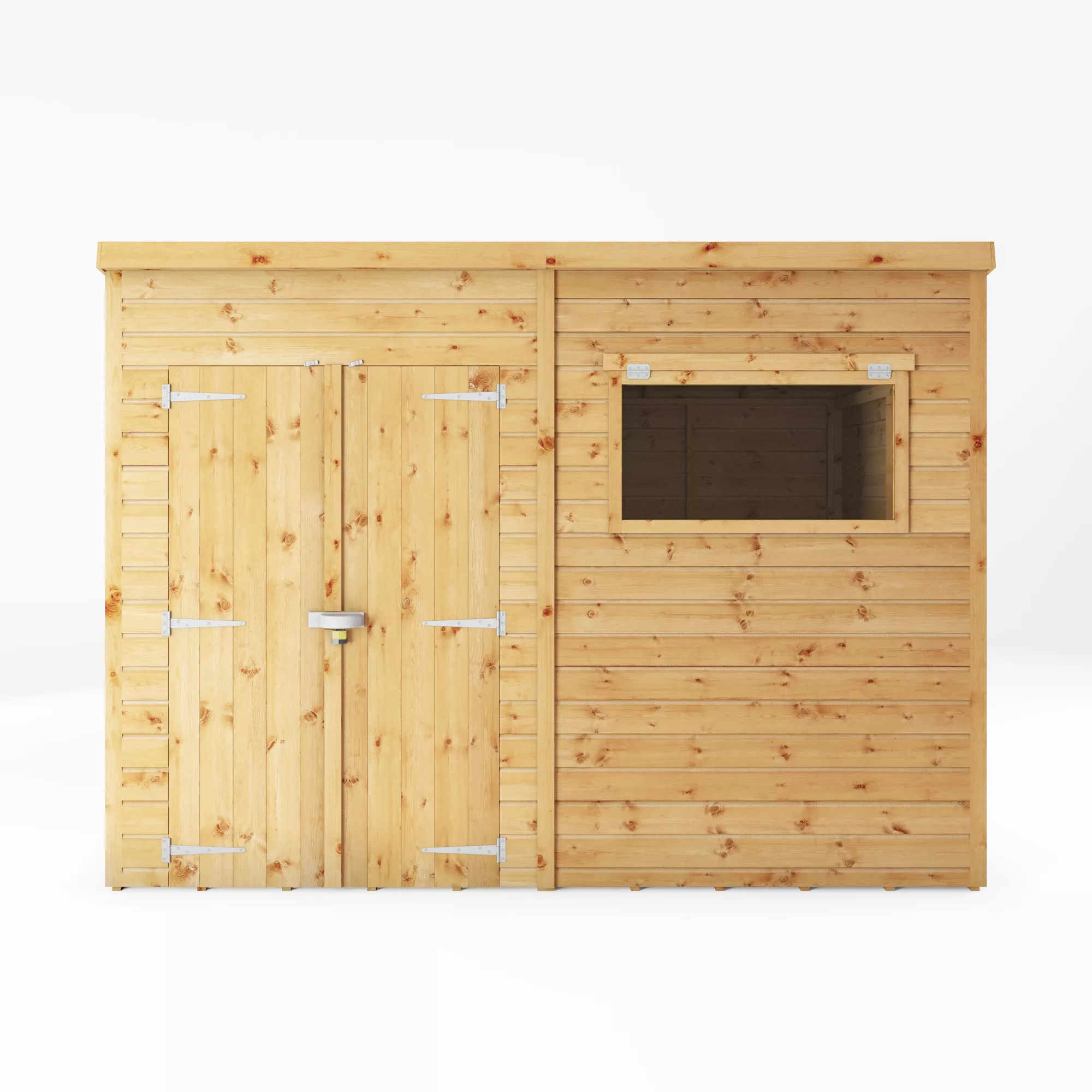 Mercia Premium 10x6 Ft Pent Shiplap Wooden 2 Door Shed With Floor 3 Mercia Premium 10x6 Ft Pent Shiplap Wooden 2 Door Shed With Floor - Image 3