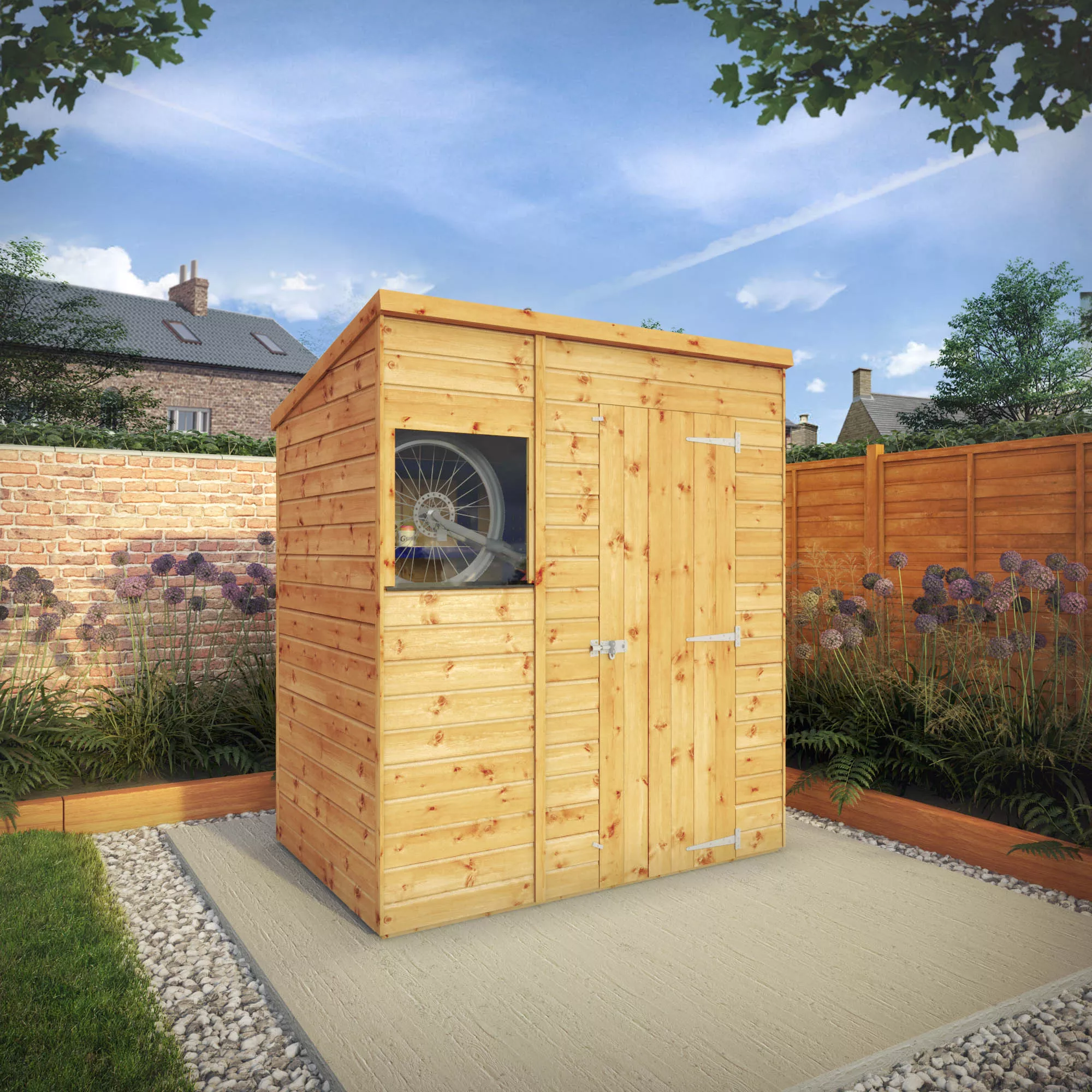 Mercia Premium 6x4 Ft Pent Shiplap Wooden Shed With Floor 7 Mercia Premium 6x4 Ft Pent Shiplap Wooden Shed With Floor - Image 7