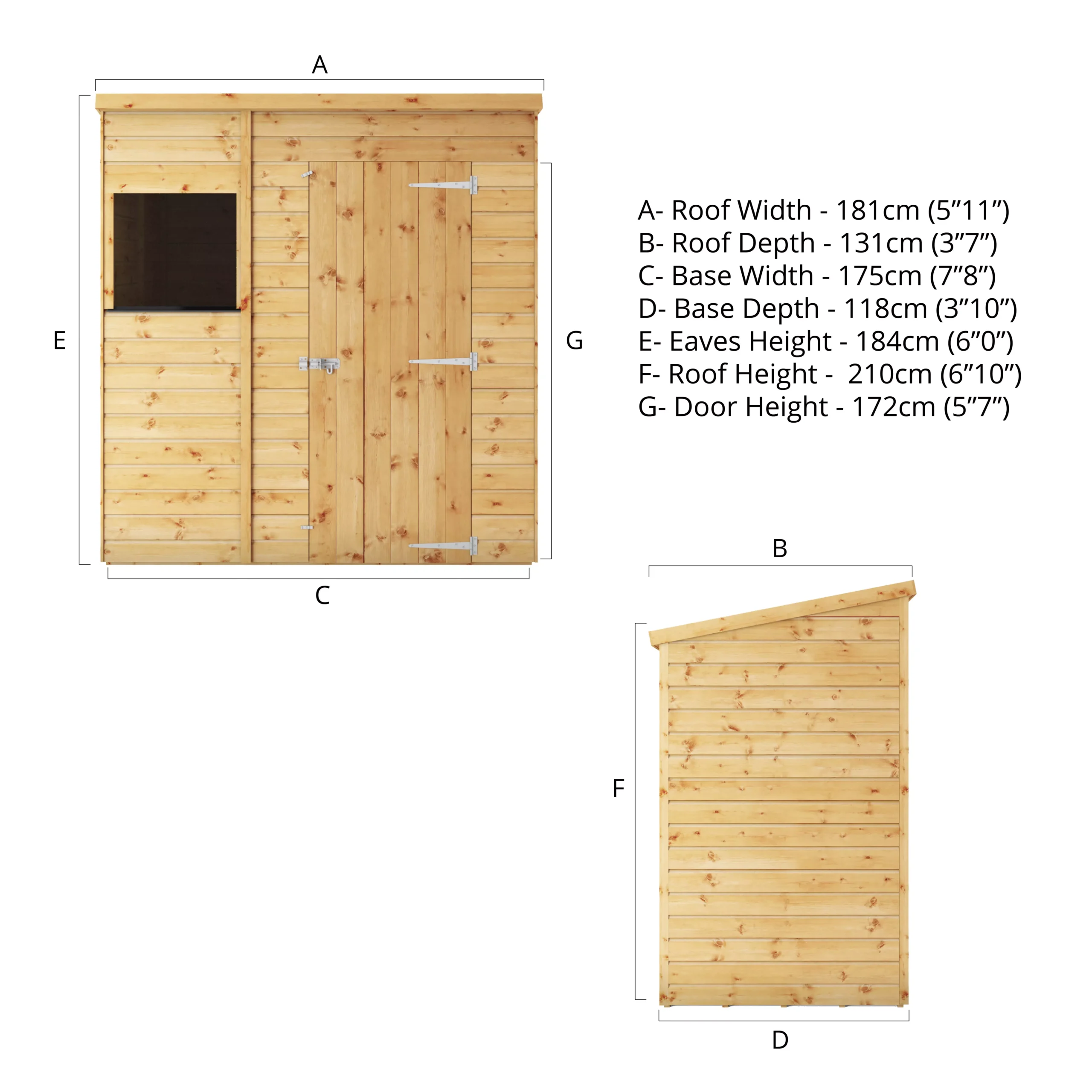 Mercia Premium 6x4 Ft Pent Shiplap Wooden Shed With Floor 8 Mercia Premium 6x4 Ft Pent Shiplap Wooden Shed With Floor - Image 8