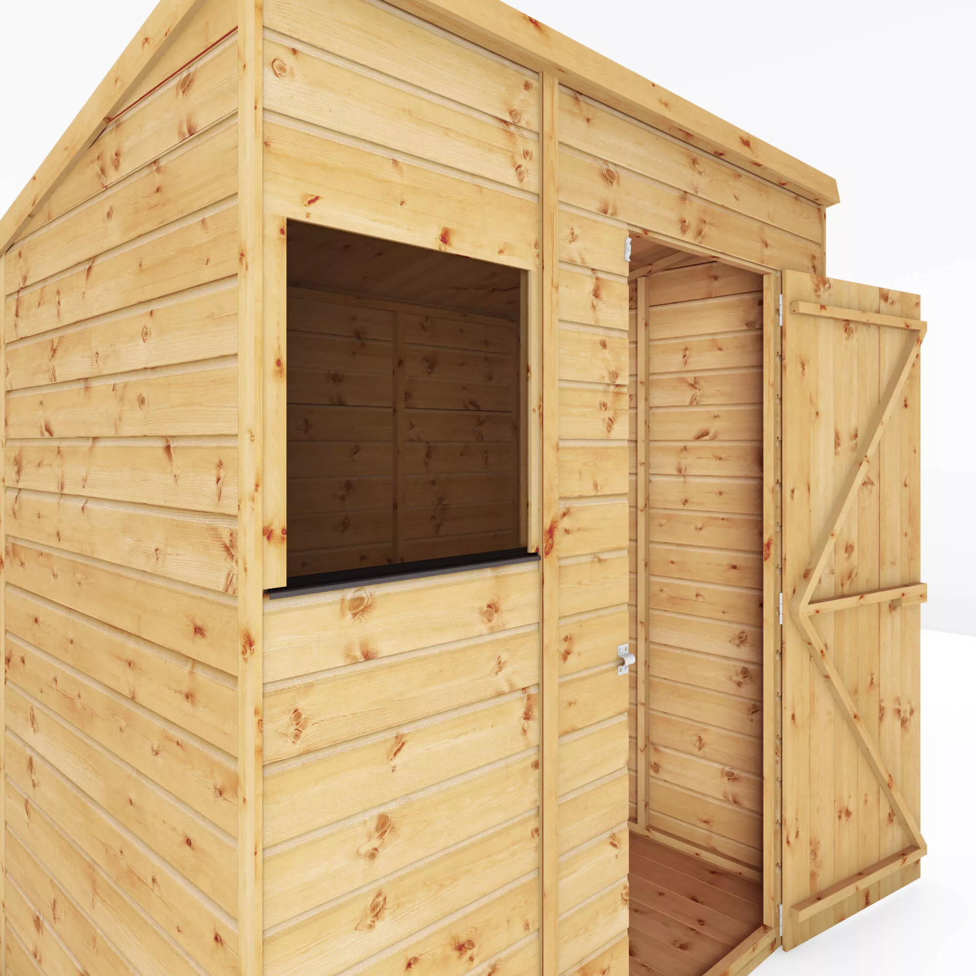 Mercia Premium 6x4 Ft Pent Shiplap Wooden Shed With Floor 5 Mercia Premium 6x4 Ft Pent Shiplap Wooden Shed With Floor - Image 5