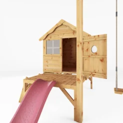 Mercia Snug Wooden Swing Set & Slide -Plant Garden World mercia snug wooden swing set slide5029442008264 02i