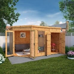 Mercia Summer House 12x8 Ft Pent Shiplap Solid Wood Summer House With Double Door -Plant Garden World mercia summer house 12x8 ft pent shiplap solid wood summer house with double door5029442002569 02i bq