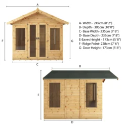 Mercia Sussex 8x8 Ft Apex Shiplap Wooden Summer House With Double Door -Plant Garden World mercia sussex 8x8 ft apex shiplap wooden summer house with double door5029442006901 01t