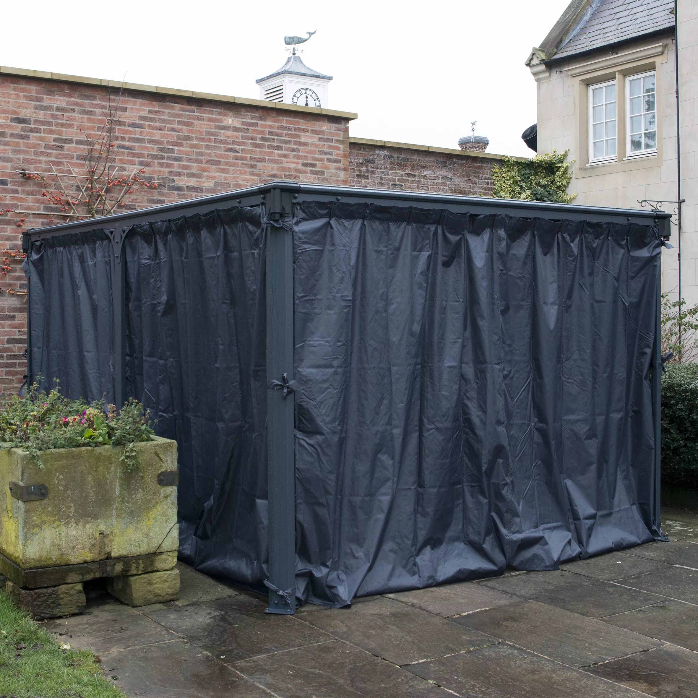 Palram 4/5K Grey Polyester (PES) Gazebo Curtain, Pack Of 4 (L)2170mm (W)4650mm 1 Palram 4/5K Grey Polyester (PES) Gazebo Curtain, Pack Of 4 (L)2170mm (W)4650mm