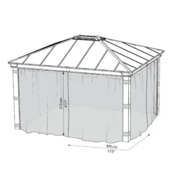 Palram - Canopia Dallas Grey Polyester (PES) Gazebo Netting, Pack Of 4 (L)2120mm (W)4090mm 11 Palram - Canopia Dallas Grey Polyester (PES) Gazebo Netting, Pack Of 4 (L)2120mm (W)4090mm -Plant Garden World palram canopia dallas grey polyester pes gazebo netting pack of 4 l 2120mm w 4090mm7290108602685 01t