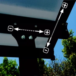 Palram - Canopia Feria Grey Non-retractable Awning, (L)4.25m (H)3.05m (W)3.85m -Plant Garden World palram canopia feria grey non retractable awning l 4 25m h 3 05m w 3 85m7290108134551 05i bq