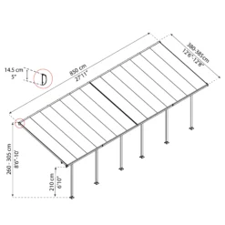 Palram - Canopia Feria White Non-retractable Awning, (L)7.87m (H)3.05m (W)3.85m 14 Palram - Canopia Feria White Non-retractable Awning, (L)7.87m (H)3.05m (W)3.85m -Plant Garden World palram canopia feria white non retractable awning l 7 87m h 3 05m w 3 85m7290103122737 01t bq