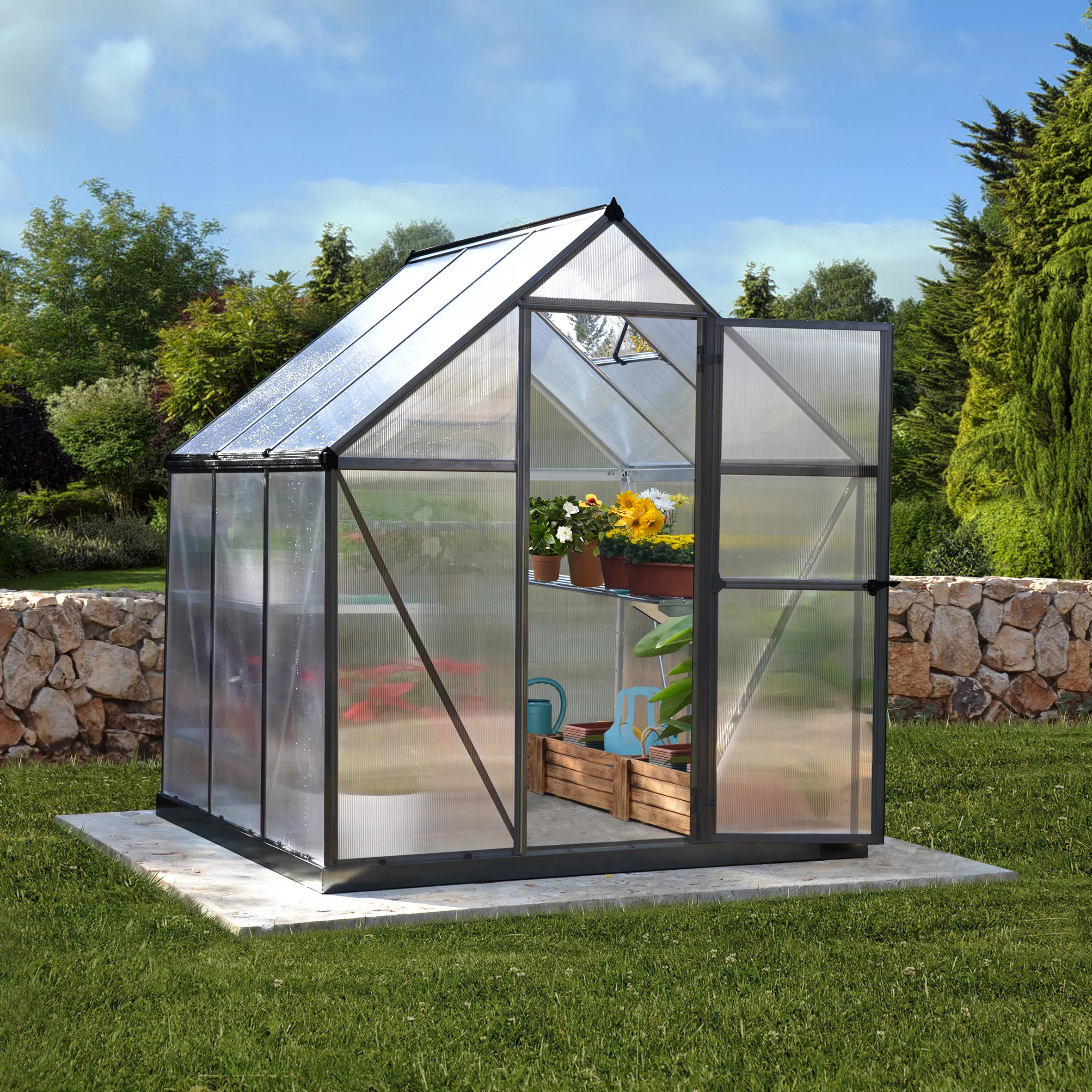 Palram - Canopia Mythos Grey 6X6 Greenhouse 1 Palram - Canopia Mythos Grey 6X6 Greenhouse