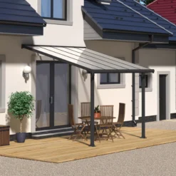 Palram - Canopia Olympia Grey Non-retractable Awning, (L)3.07m (H)3.05m (W)2.95m