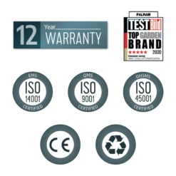 Palram - Canopia Olympia Grey Non-retractable Awning, (L)3.07m (H)3.05m (W)2.95m -Plant Garden World palram canopia olympia grey non retractable awning l 3 07m h 3 05m w 2 95m7290108133967 03t bq