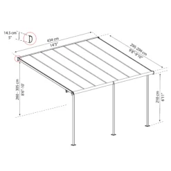 Palram - Canopia Sierra Grey Non-retractable Awning, (L)4.34m (H)3.05m (W)2.99m -Plant Garden World palram canopia sierra grey non retractable awning l 4 34m h 3 05m w 2 99m7290108130270 01t bq