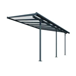 Palram - Canopia Sierra Grey Non-retractable Awning, (L)4.34m (H)3.05m (W)2.99m -Plant Garden World palram canopia sierra grey non retractable awning l 4 34m h 3 05m w 2 99m7290108130270 02c bq
