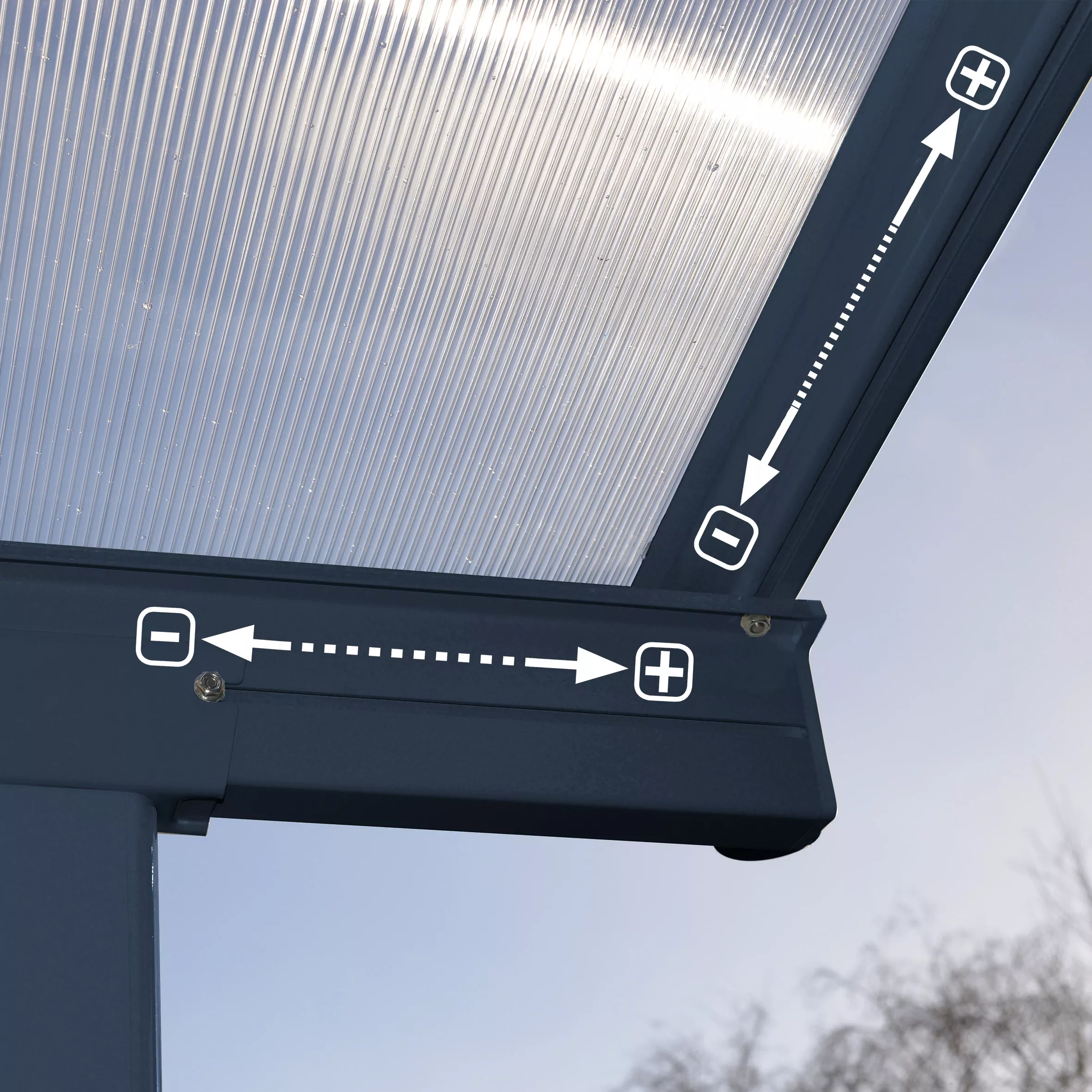 Palram - Canopia Sierra Grey Non-retractable Awning, (L)4.48m (H)3m (W)2.28m 4 Palram - Canopia Sierra Grey Non-retractable Awning, (L)4.48m (H)3m (W)2.28m - Image 4