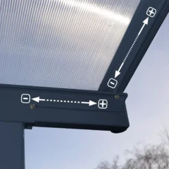 Palram - Canopia Sierra Grey Non-retractable Awning, (L)6.71m (H)3m (W)2.28m -Plant Garden World palram canopia sierra grey non retractable awning l 6 71m h 3m w 2 28m7290108138542 04i bq