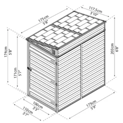 Palram - Canopia Skylight 4x6 Pent Dark Grey Plastic Shed With Floor -Plant Garden World palram canopia skylight 4x6 pent dark grey plastic shed with floor7290108132717 01t BQ