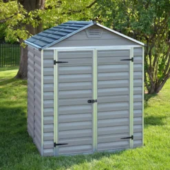 Palram - Canopia Skylight 6x5 Apex Dark Grey Plastic Shed With Floor