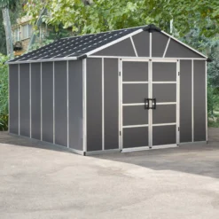 Palram - Canopia Yukon 11x13.1 Apex Dark Grey Plastic Shed